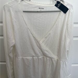 Hollister Women's Cream Wrap Blouse